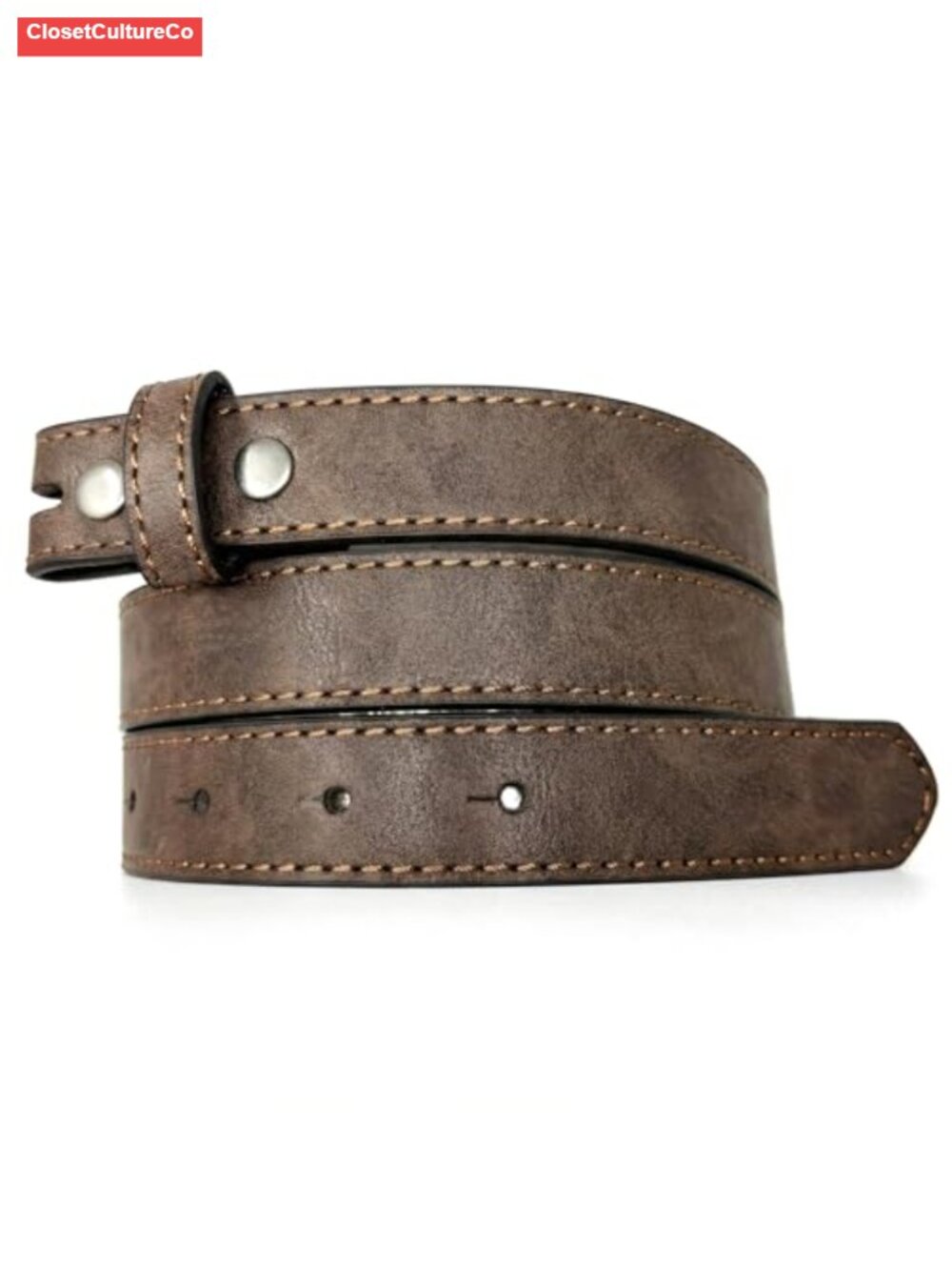Women's Thin Leather Belt Strap Vintage Distressed Texture 1 Inch Wide